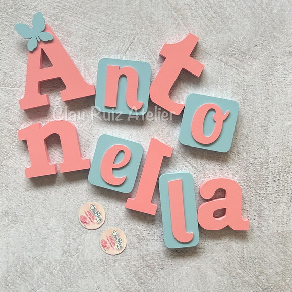 Blocos Nome Borboleta Decoração de Quarto de Bebê e Infantil