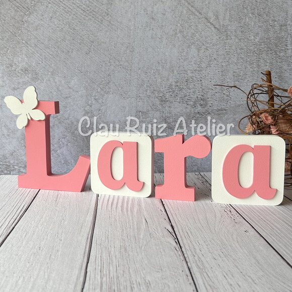 Blocos Nome Borboleta Decoração de Quarto de Bebê e Infantil