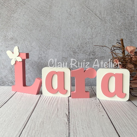 Blocos Nome Borboleta Decoração de Quarto de Bebê e Infantil