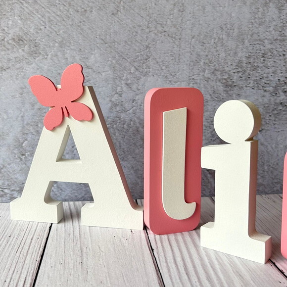 Blocos Nome Borboleta Decoração de Quarto de Bebê e Infantil
