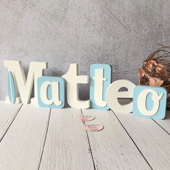 Blocos Nome Surf- Decoração de Quarto de Bebê e Infantil