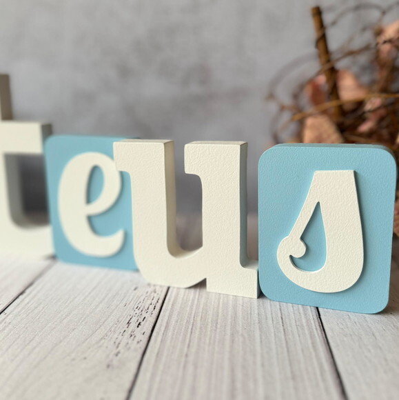 Blocos Nome Surf- Decoração de Quarto de Bebê e Infantil