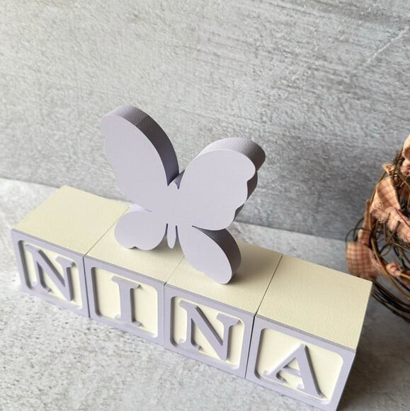 Borboletinha + Cubos 6x6cm Decoração Bebê