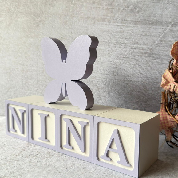 Borboletinha + Cubos 6x6cm Decoração Bebê