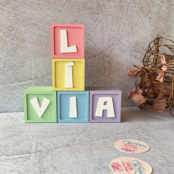 Candy Colors - Cubos 6x6 Decoração Bebê - Cubos Ts