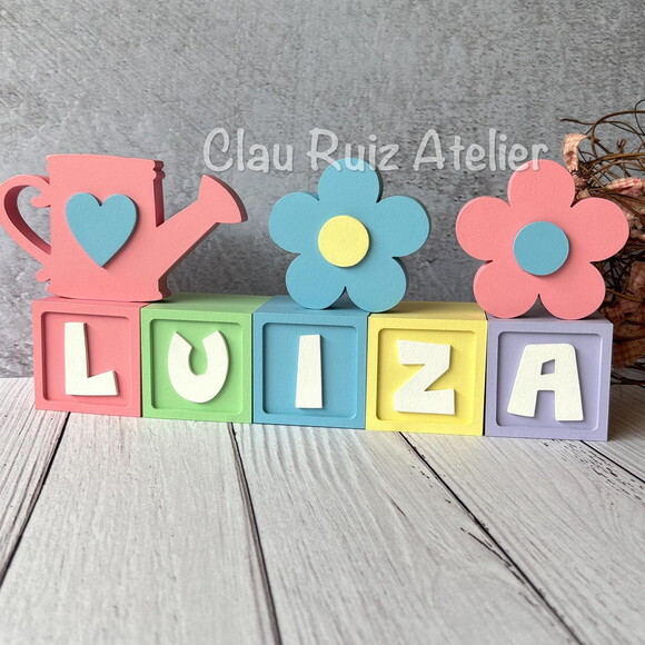 Candy Colors - Cubos 6x6cm + Regador + 2 Flores