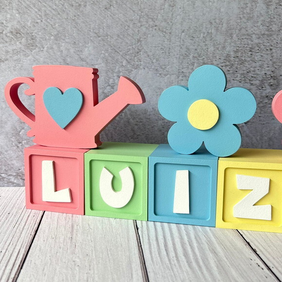 Candy Colors - Cubos 6x6cm + Regador + 2 Flores