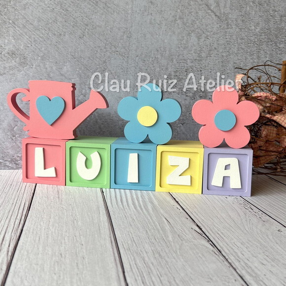 Candy Colors - Cubos 6x6cm + Regador + 2 Flores