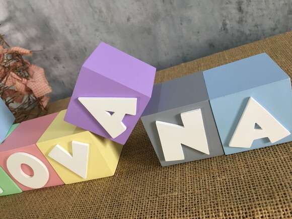 Candy Colors - Cubos 6x6cm Ggg - Decoração Bebê