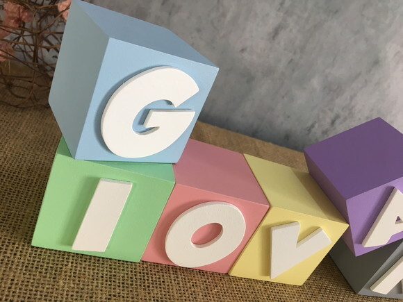 Candy Colors - Cubos 6x6cm Ggg - Decoração Bebê