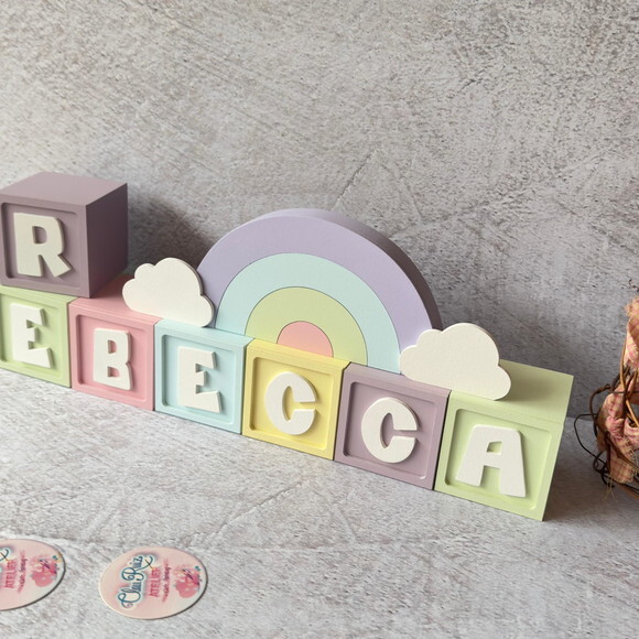Candy Colors - Cubos 6x6cm Ts + Arco Íris. Decoração Bebê