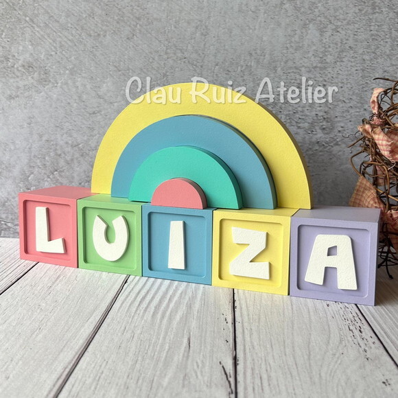 Candy Colors - Cubos 6x6cm Ts + Arco Íris. Decoração Bebê