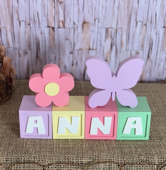Candy Colors - Cubos 6x6cm Ts + Borboleta +flor