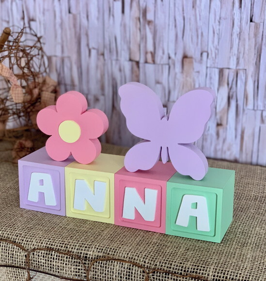 Candy Colors - Cubos 6x6cm Ts + Borboleta +flor