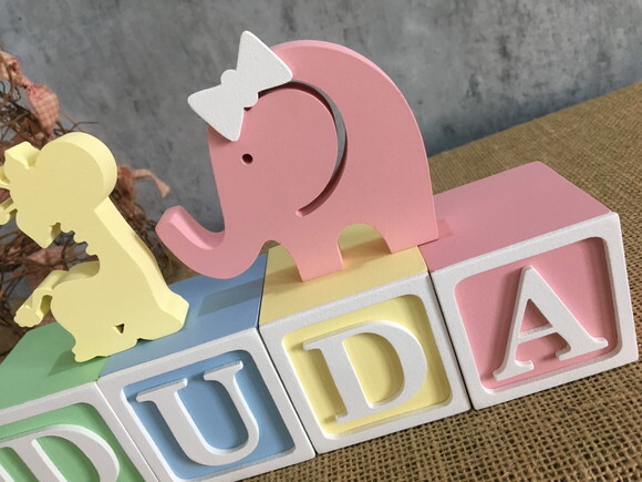 Candy Colors - Cubos 6x6cm Ts Elefantinho e Girafa