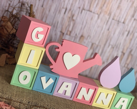 Candy Colors Cubos 6x6cm + Regador + Gotinhas Chuva de Amor