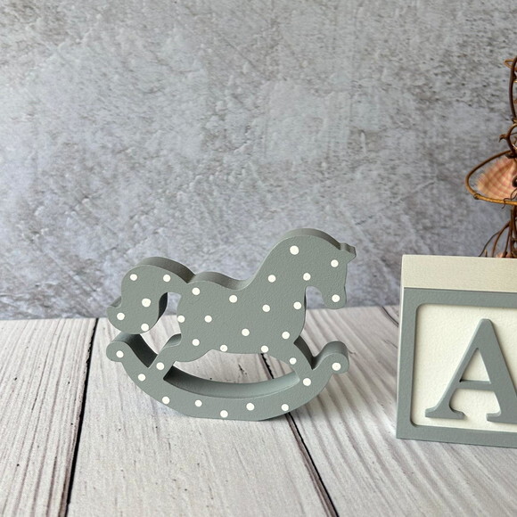 Cavalinho de Balanço + Cubo 6x6cm Ts Decoração Bebê