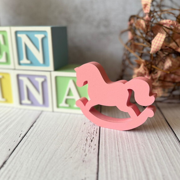 Cavalinho de Balanço + Cubos 6x6cm Ts Decoração Bebê