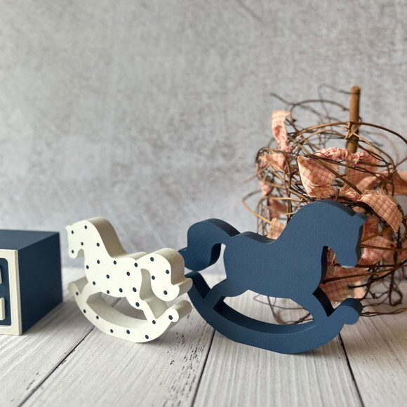 Cavalinho de Balanço + Cubos 6x6cm Ts Decoração Bebê