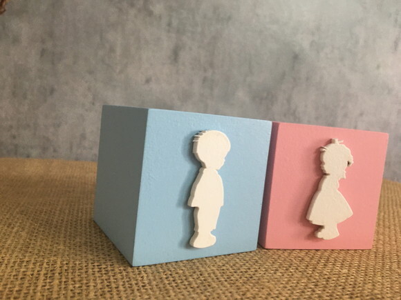 Chá de Revelação cubos 6x6cm CASAL