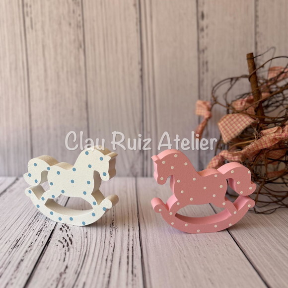 Chá Revelação - Decoração Bebê Dupla de Cavalinhos 8cm