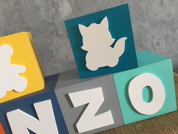 Cubos 10x10 -nomes com Raposinha e Ursinho no Cubo
