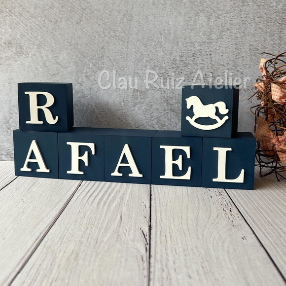 Cubos 6x6 Decoração Bebê Cavalinho de Balanço