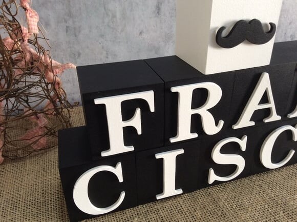 Cubos Decorativos Personalizados com  Nome do Bebê em MDF - Tema