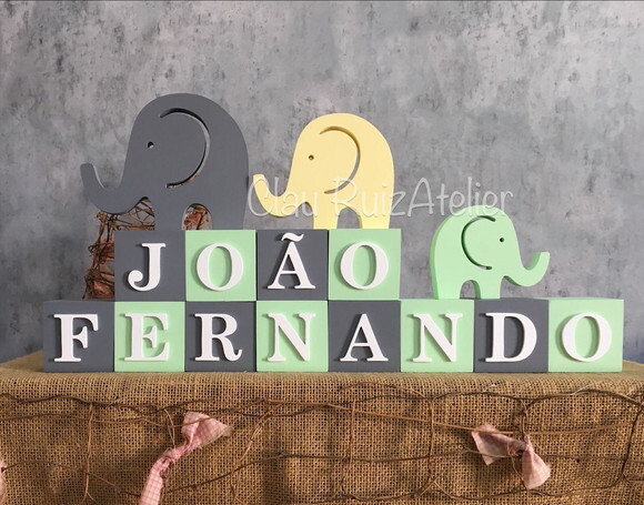 Cubos Decorativos Personalizados de MDF para Quarto de Bebê - Te
