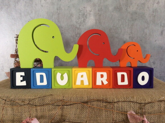 Cubos 6x6cm + Trio de Elefantinhos