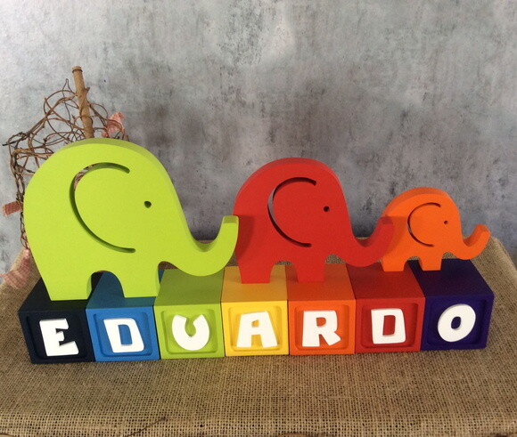 Cubos 6x6cm + Trio de Elefantinhos