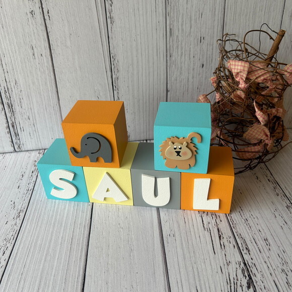 Cubos 6x6cm Decoração Bebê - Safari