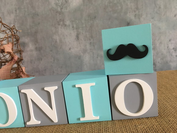 Cubos Decorativos Personalizados com  Nome do Bebê em MDF - Tema