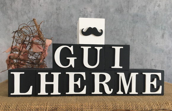 Cubos Decorativos Personalizados com  Nome do Bebê em MDF - Tema