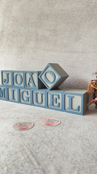 Cubos 6x6cm Nome com Moldura