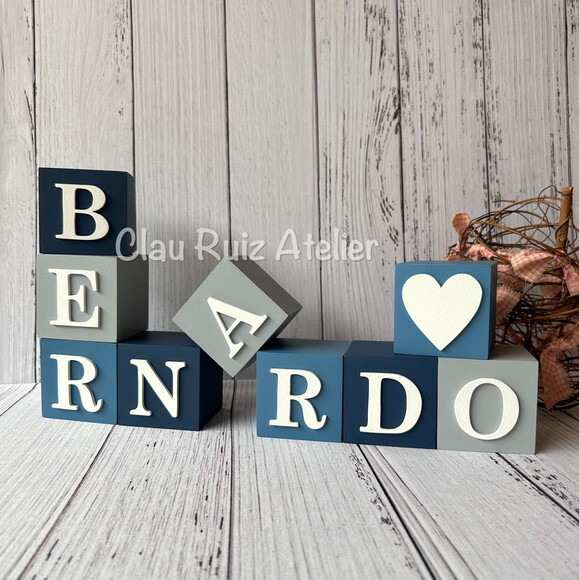 Cubos 6x6cm- Coração- Decoração Bebê