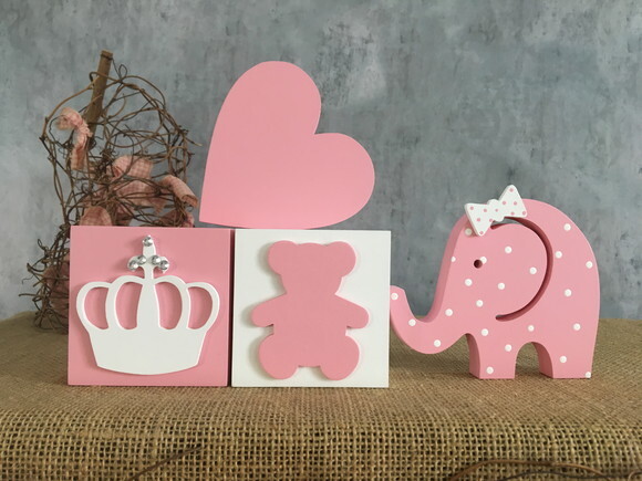 CUBOS 8x8 cm + ELEFANTINHA + CORAÇÃO