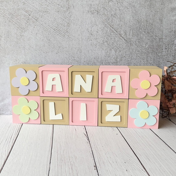 Cubos 8x8cm Decoração Bebê Jardim