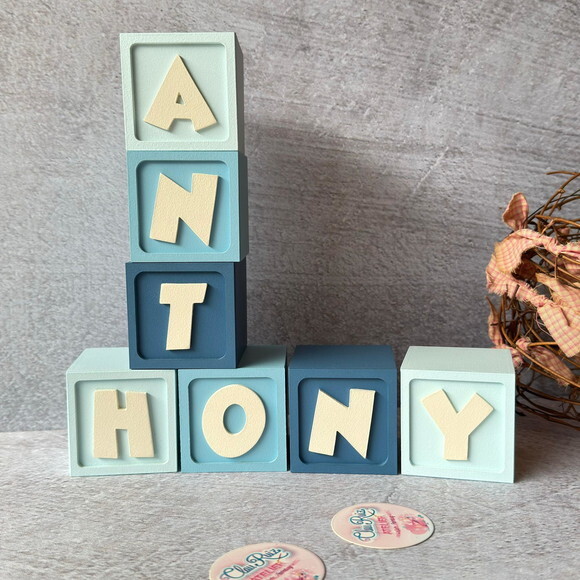Cubos com Nome 6x6cm Ggg Ts - Decoração Bebê