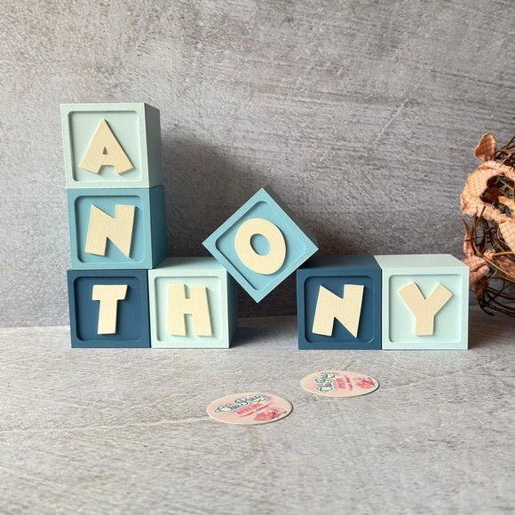 Cubos com Nome 6x6cm Ggg Ts - Decoração Bebê