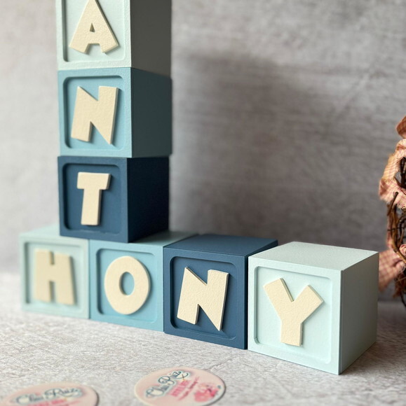 Cubos com Nome 6x6cm Ggg Ts - Decoração Bebê