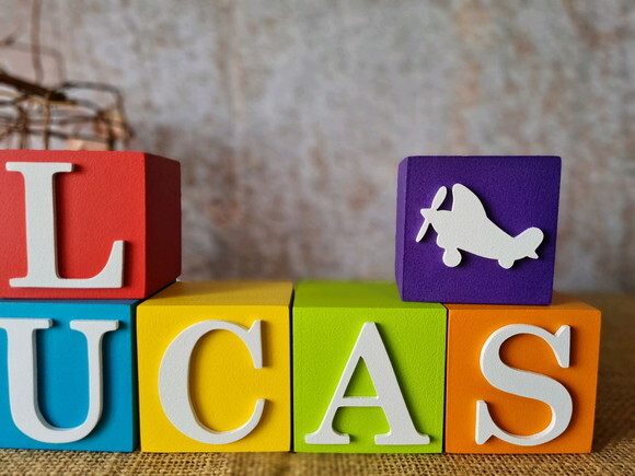 Cubos com Nome 6x6cm Ursinho Aviador