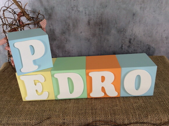 Cubos com Nome 8x8cm Candy Colors