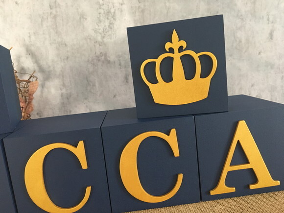 Cubos Decorativos 10x10 com Coroa Pequeno Príncipe