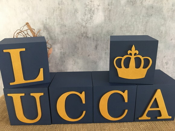 Cubos Decorativos 10x10 com Coroa Pequeno Príncipe