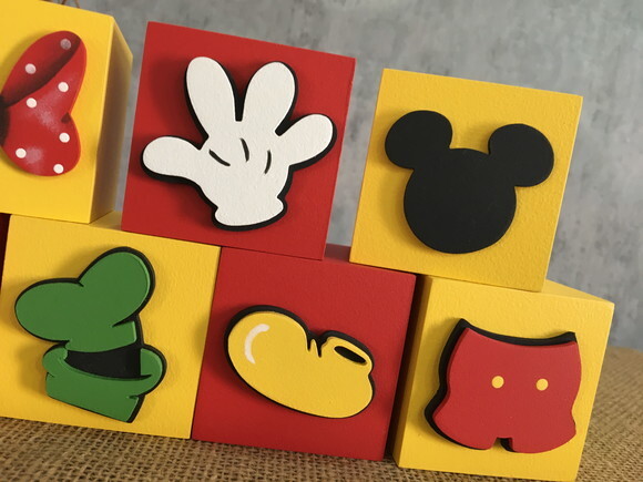 Cubos Decorativos Turma do Mickey - Disney 6x6cm