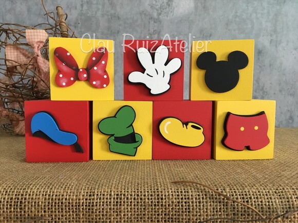 Cubos Decorativos Turma do Mickey - Disney 6x6cm