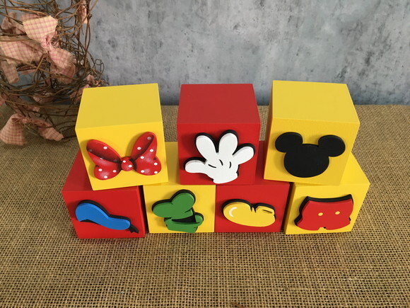 Cubos Decorativos Turma do Mickey - Disney 6x6cm