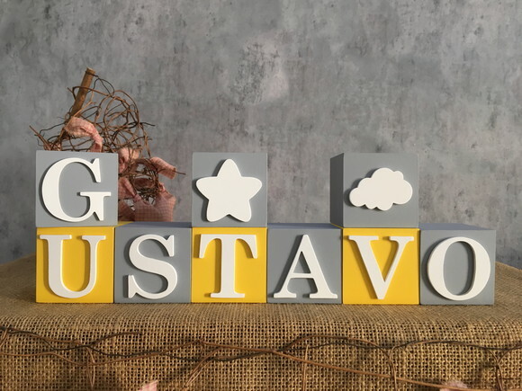 CUBOS NUVEM E ESTRELA 6x6cm