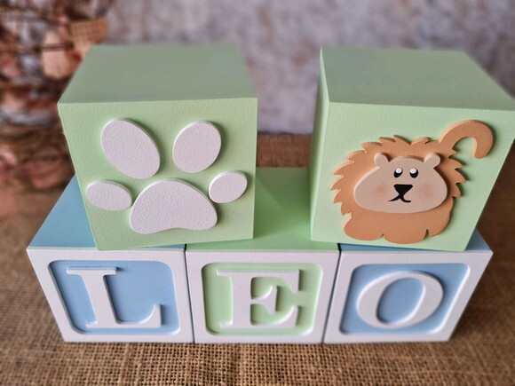 Cubos Ts 8x8cm Safari Decoração Bebê
